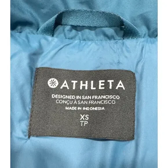 ATHLETA Down-Filled Downtown Puffer Quilted Vest Athleisure High Neck Size XS - Picture 6 of 6